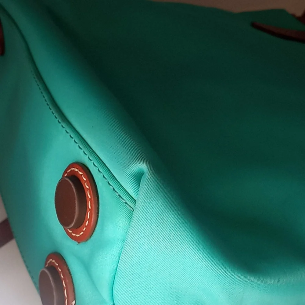 Dooney & Bourke Teal Nylon Windham Cleo Letter Carrier crossbody - Picture 5 of 16